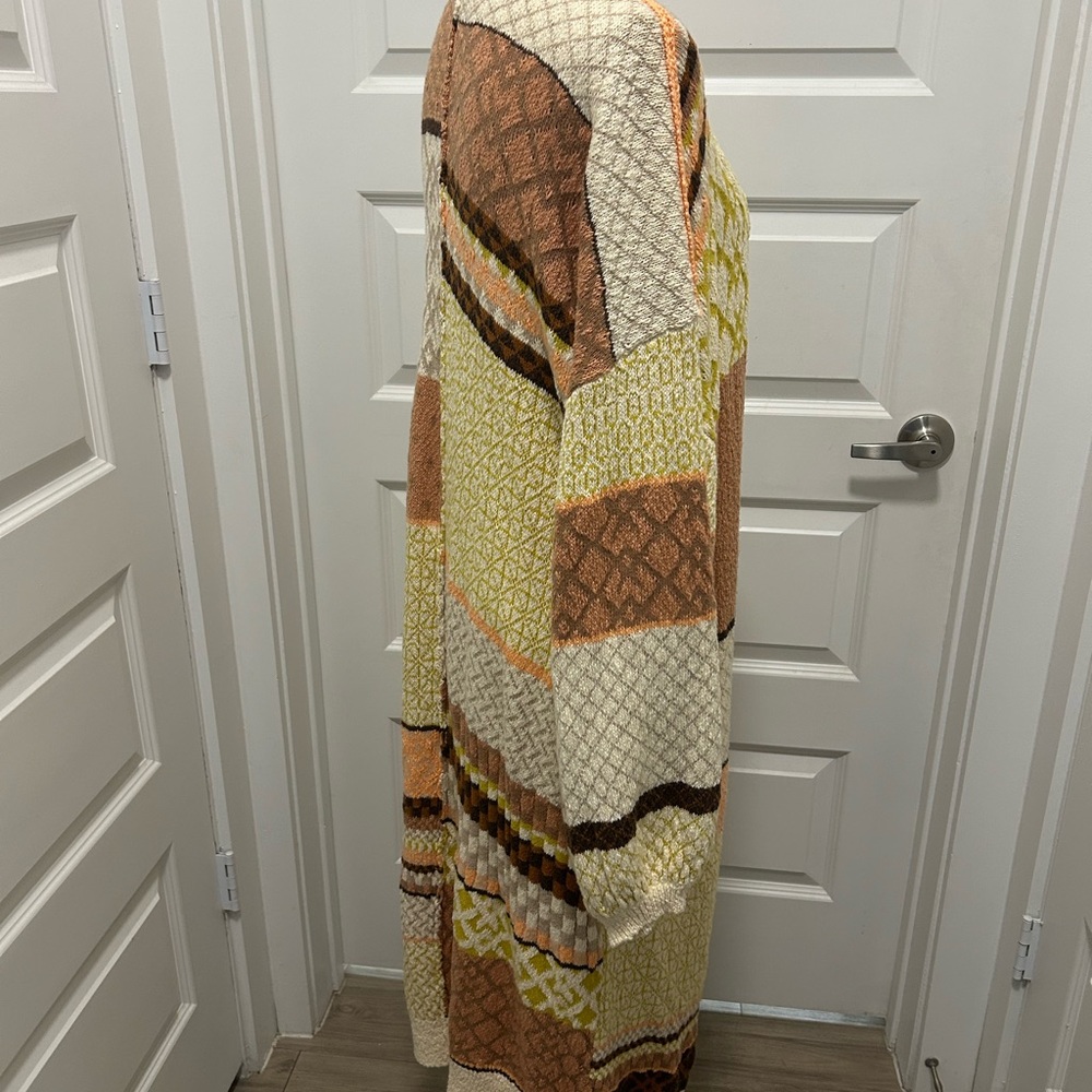 Free People Patchwork Long Open-Front Cardigan — … - image 7